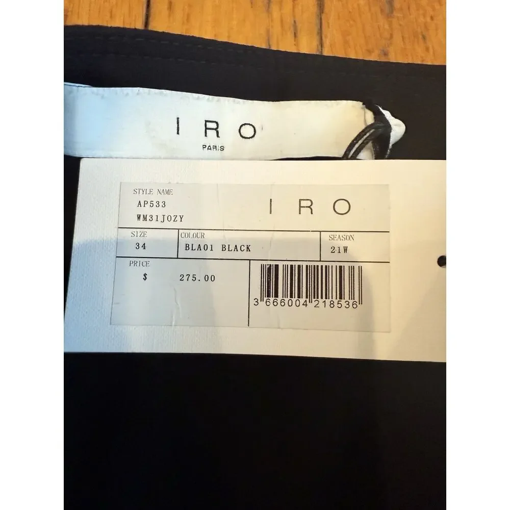 Iro Paris Womens Skirt Size 34 New Black Pleated Effect Party Mini